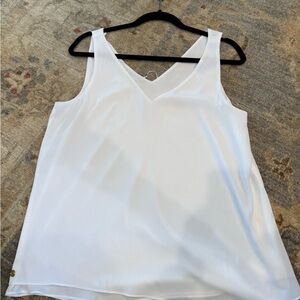 Lilly Pulitzer White V-Neck silk Tank Top